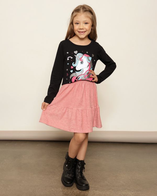Saia Infantil Cotelê Com Babado Rosa 6
