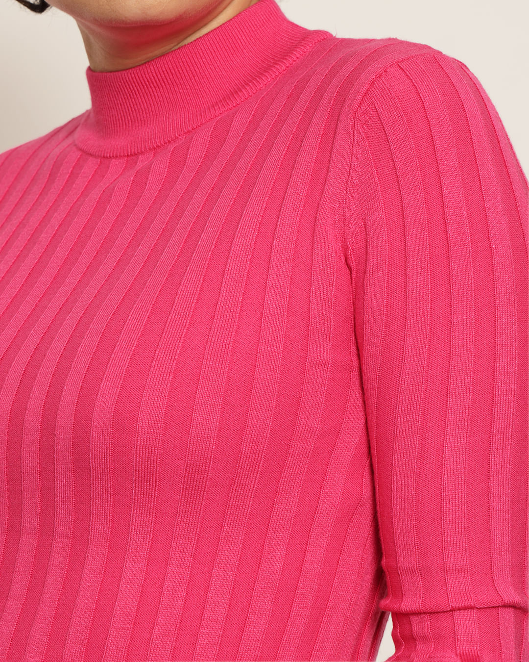 Tricot-8969-Canelado-Gola-Alta-Pink---Rosa-Escuro