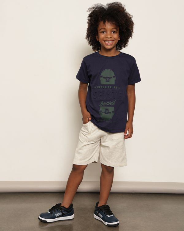 Bermuda Infantil Moletinho Reta Bege 8