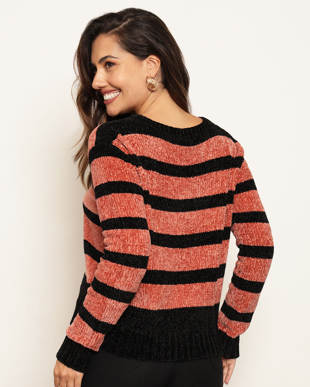 Sueter-Dec-V-Chenille-2754-Listrado---Preto-Listrado