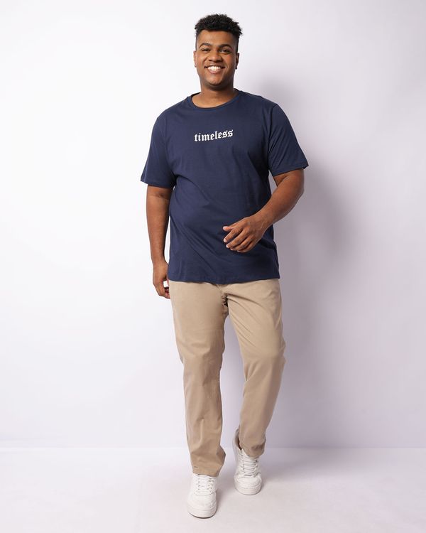 Calça Sarja Plus Size Masculina Reta Bege 48