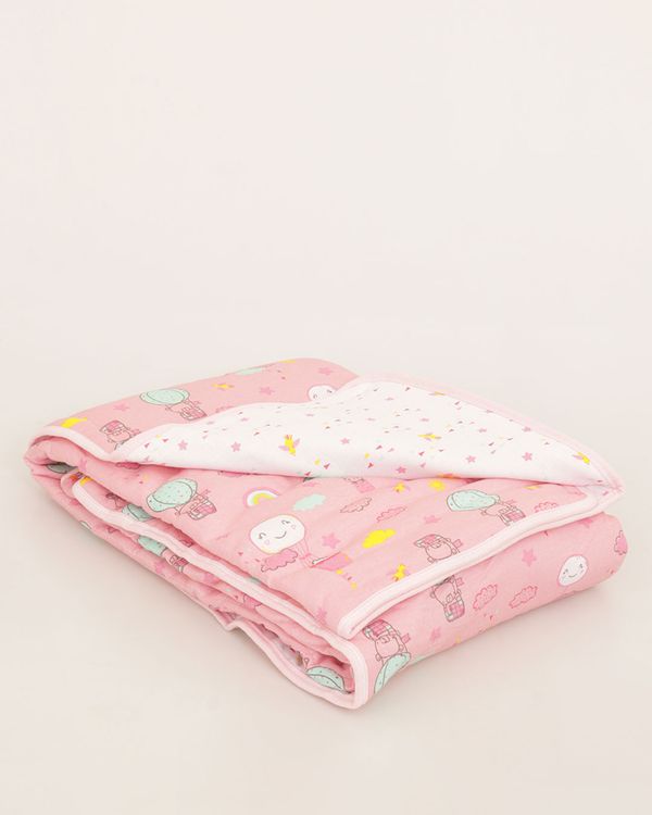Edredom Bebê 85cm x 130cm Bambi Estampado Rosa UN