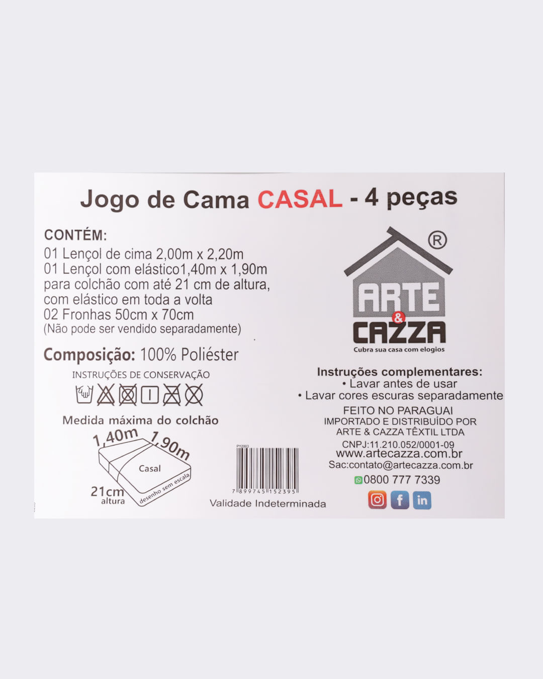 Jogo-Ac2003-Microfibra-Casal-4pcs---Cinza-Escuro