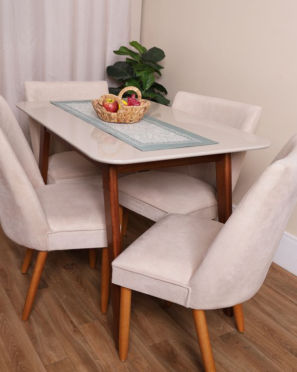 Trilho De Mesa Döhler 35cm x 100cm Estampa Folhagem Verde UN
