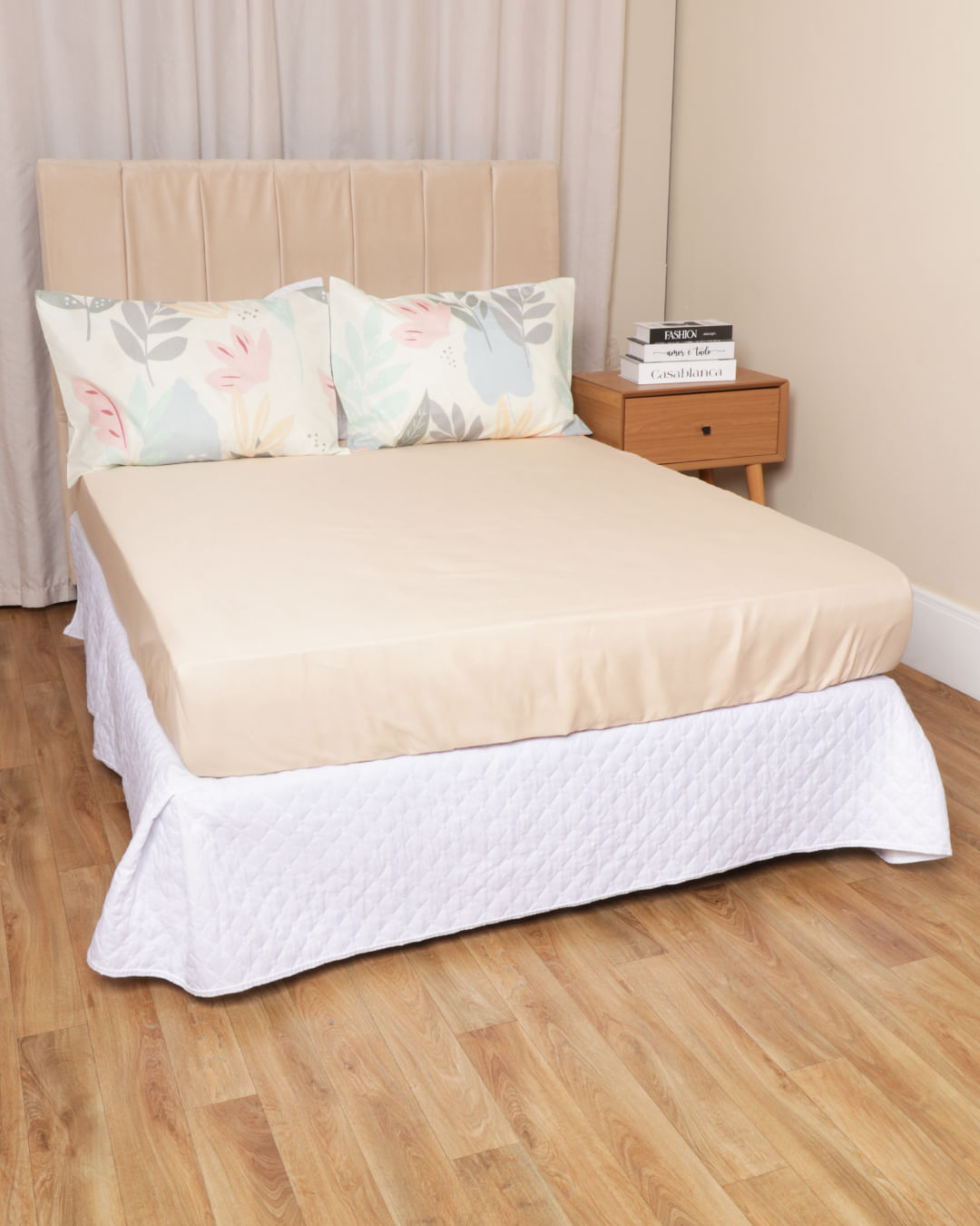 Jg-Cama-Casal-3-Pcs-Romantico-Ver-25---Bege-Medio