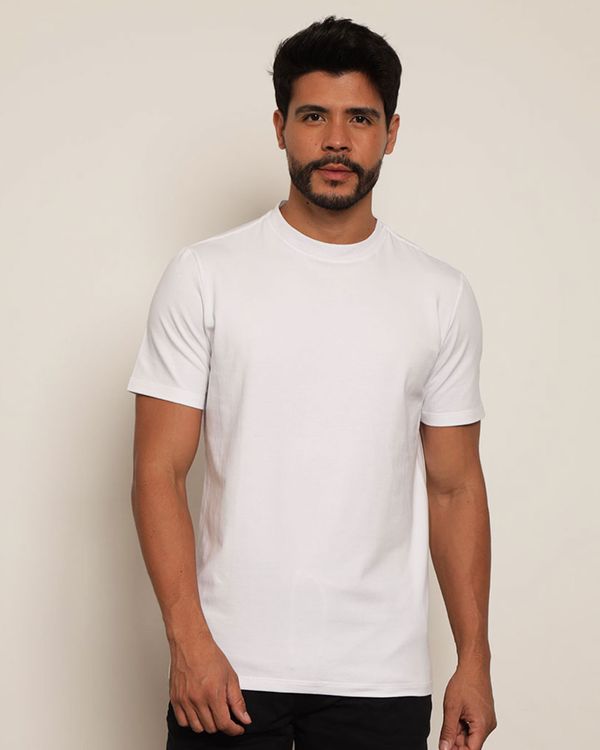 Camiseta Masculina Básica Manga Curta Branca P