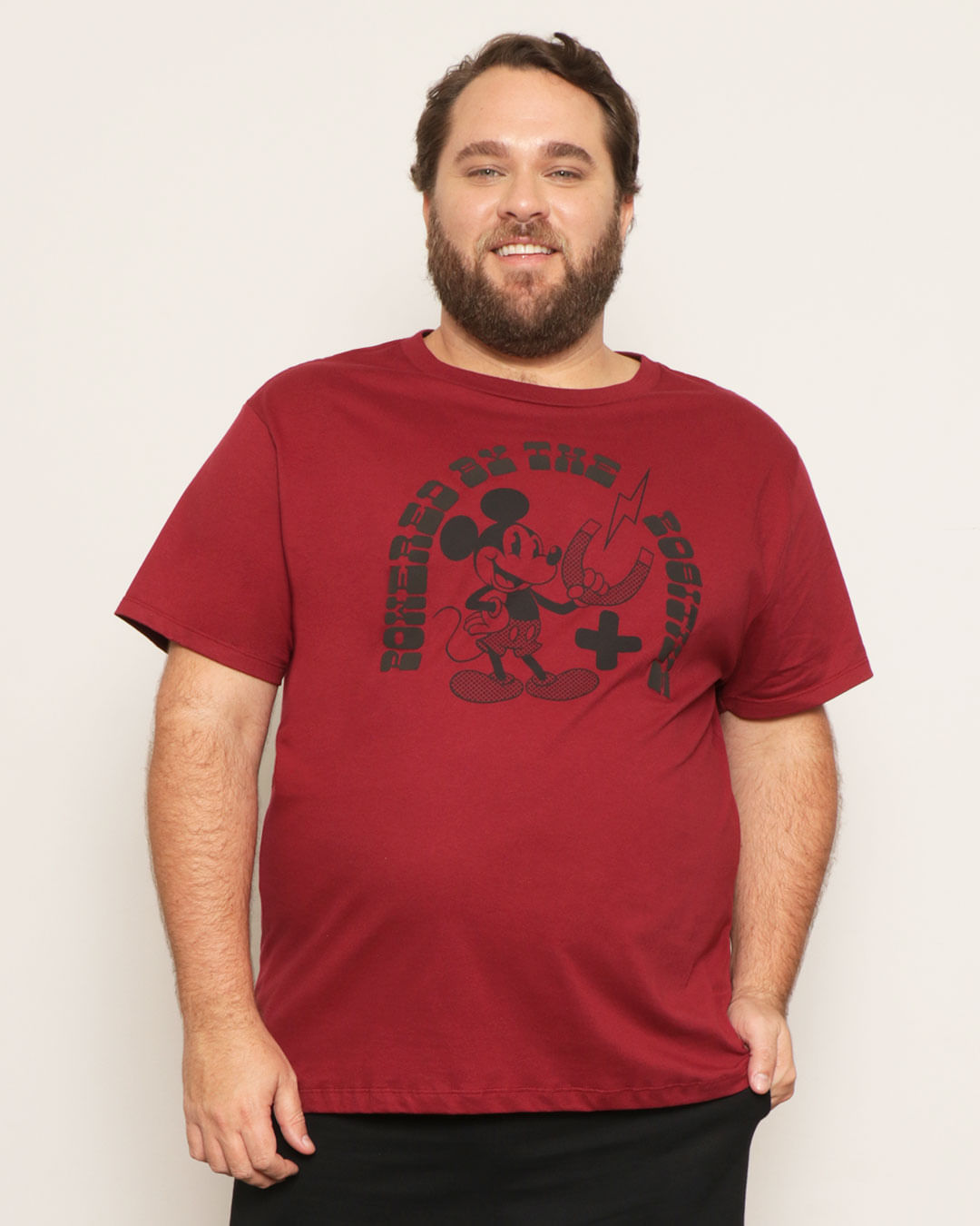 Camiseta-Mickey-Flocado-Bordo-Plus---Vermelho-Escuro