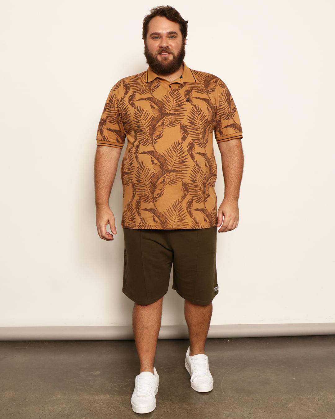 Polo-Ib15861-Floral-Ocre-Plus---Marrom-Outros
