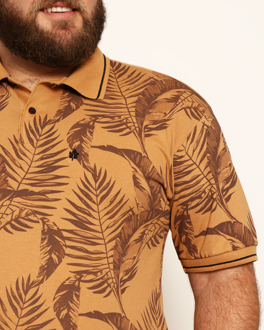 Polo-Ib15861-Floral-Ocre-Plus---Marrom-Outros