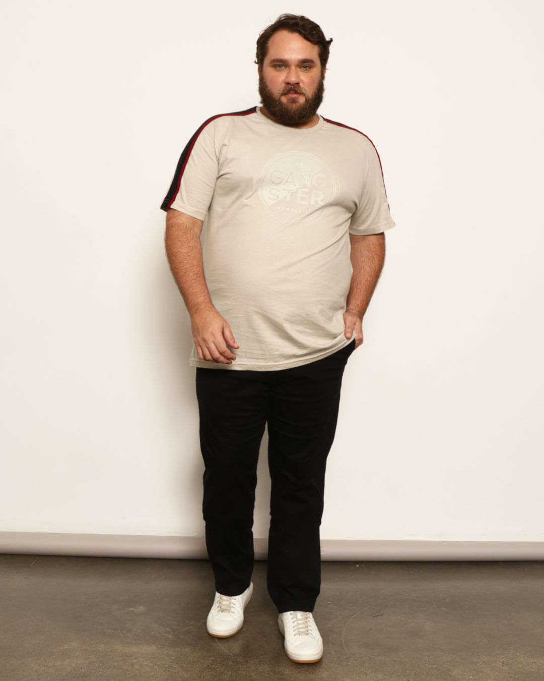 Camiseta-51180836-Gangster-Bege-Plus---Bege-Medio