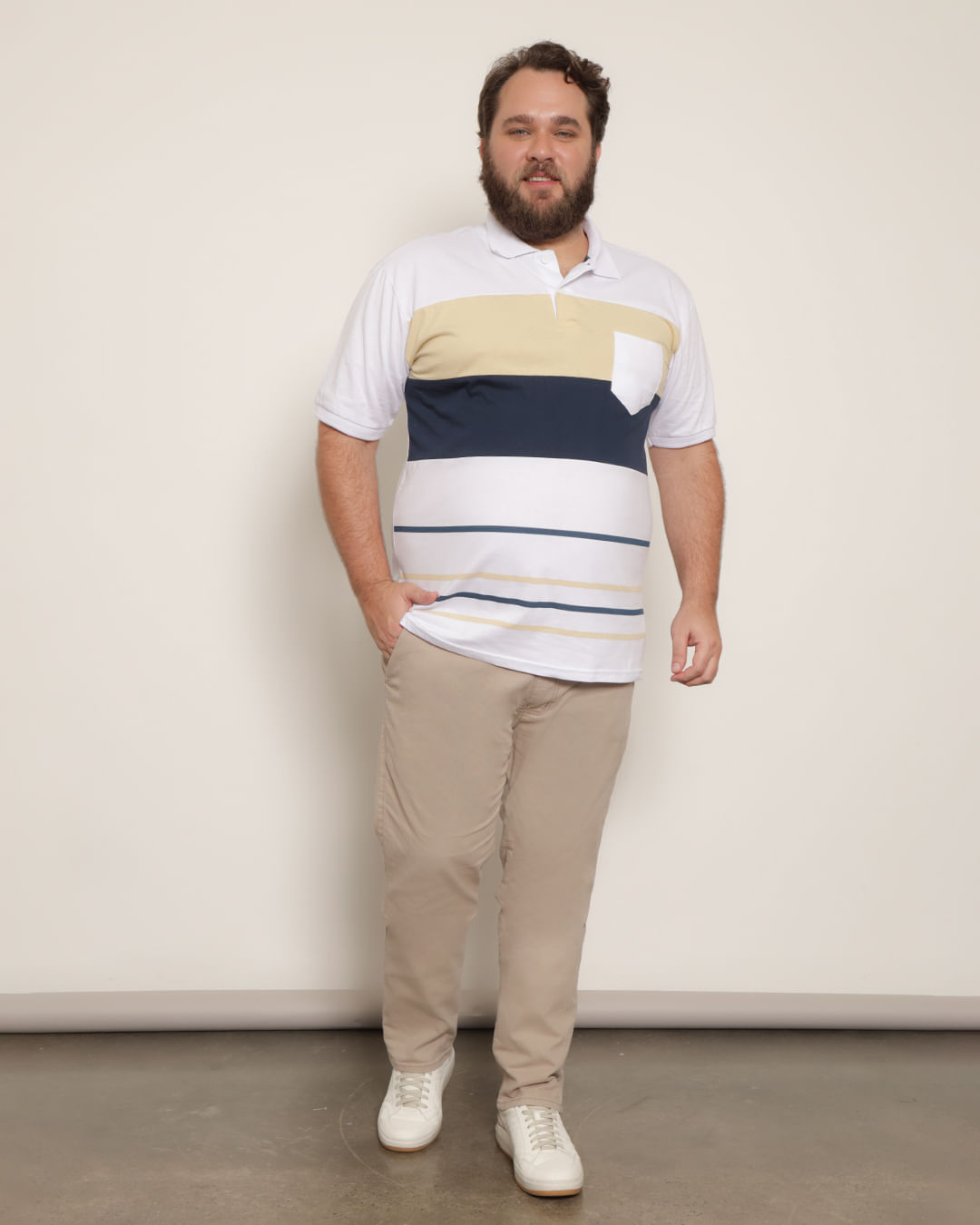 Polo-Ib15871-Listrada-Bcoamare-Plus---Branco-Outros