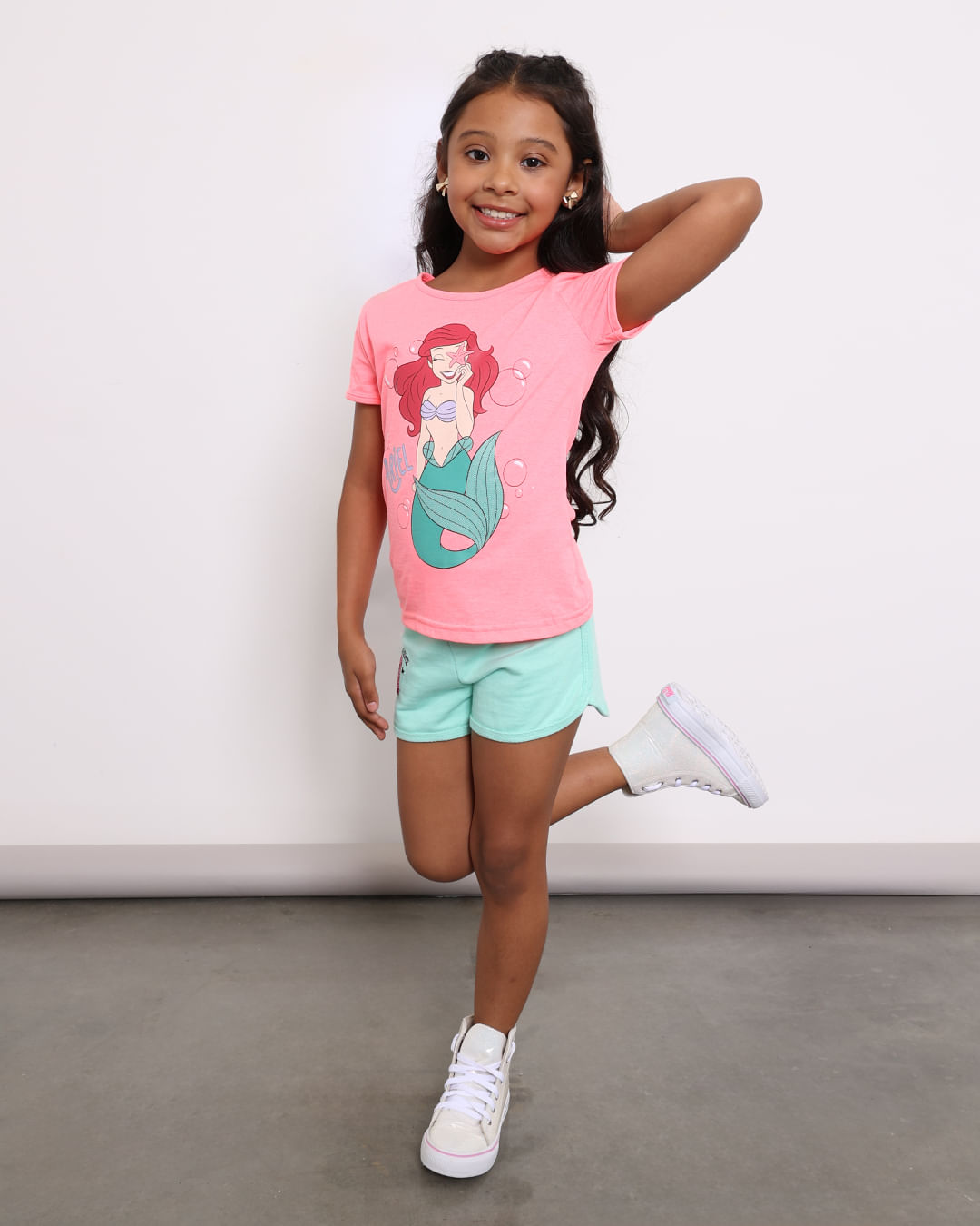 Blusa-Ch36078-Princesas-Neon-Mc-F410---Rosa-Neon