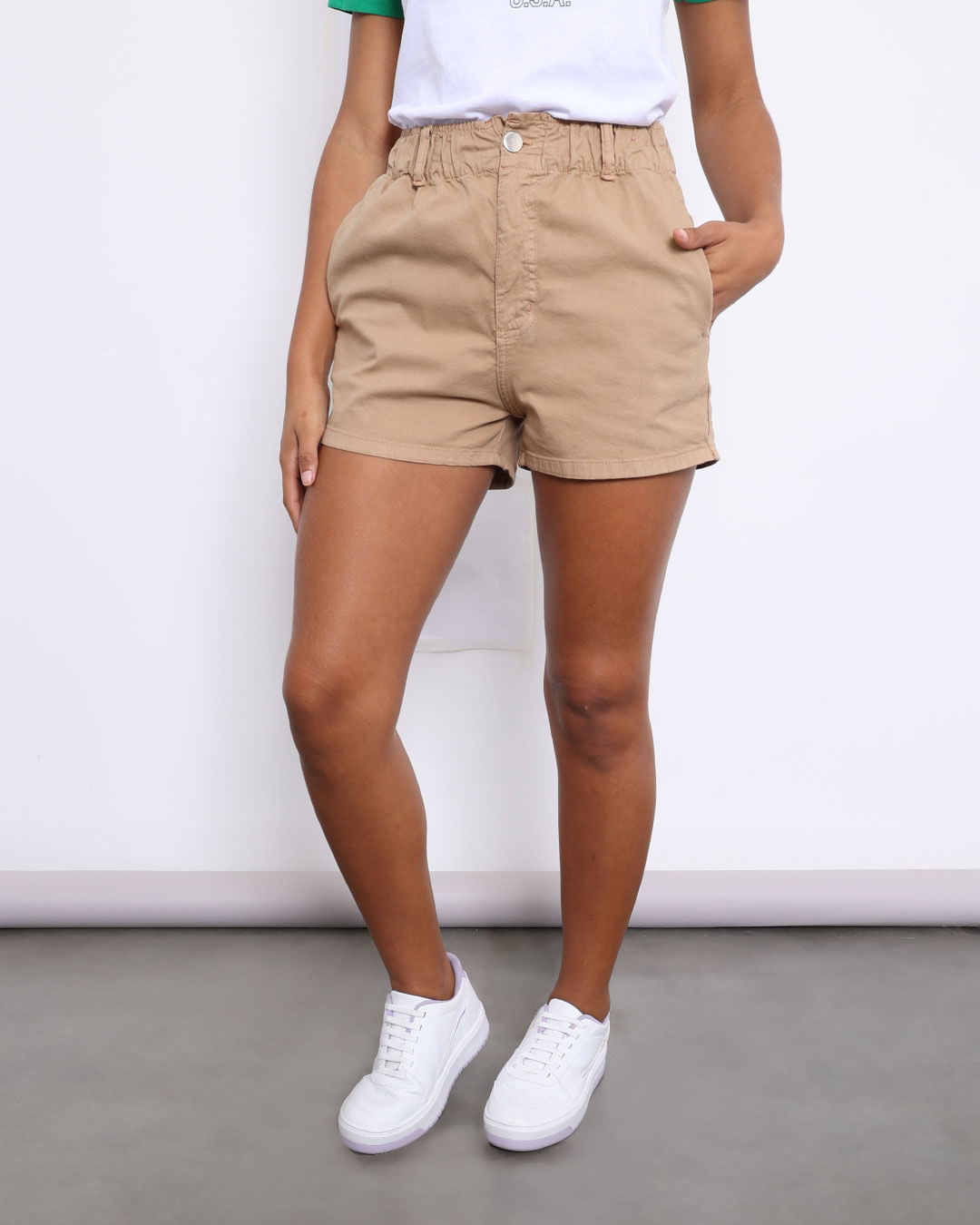 Short-J14-Srj-Com-Elastico-Cintura-Fem-A---Marrom-Claro