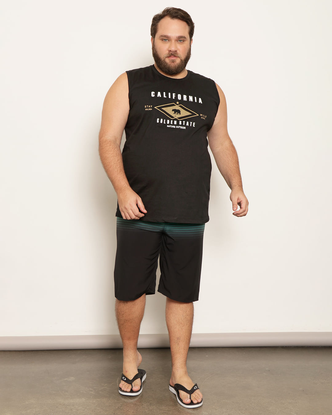 Berm-Plus-Size-Est-765ncos-Neoprene---Verde-Listrado