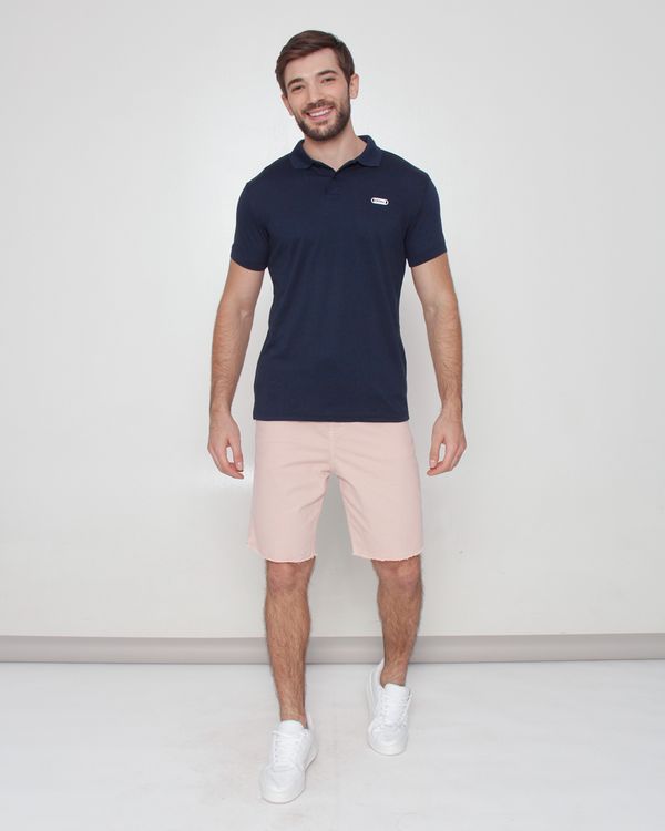 Bermuda Sarja Masculina Barra Desfiada Rosa 44