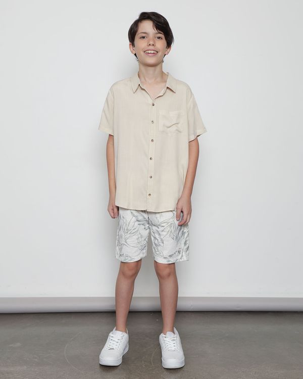 Bermuda Juvenil Reta Com Bolsos Estampada Off White 10
