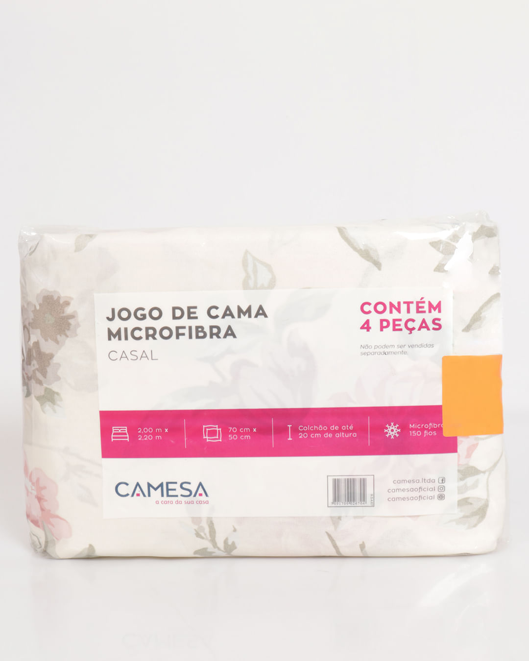 Jogo-De-Cama-Casal-Micro----4-Pecas---Amarelo-Claro