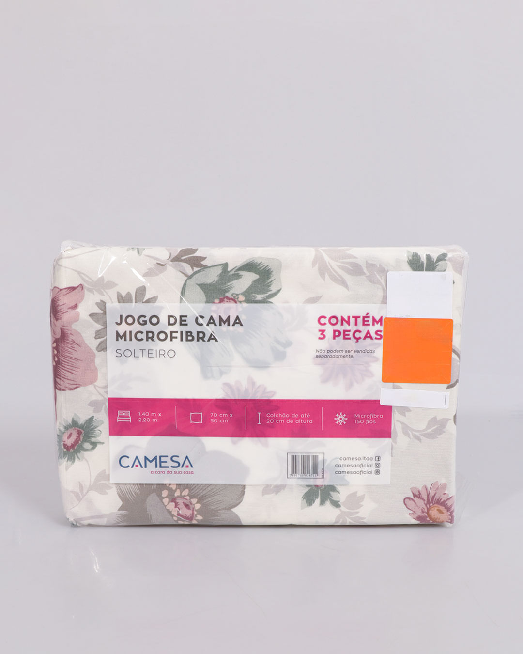 Jogo-De-Cama-Solteiro-Micro----3-Pecas---Rosa-Floral