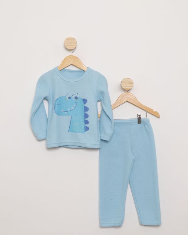 ​Pijama Bebê Soft Manga Longa Estampa Dinossauro Azul 3