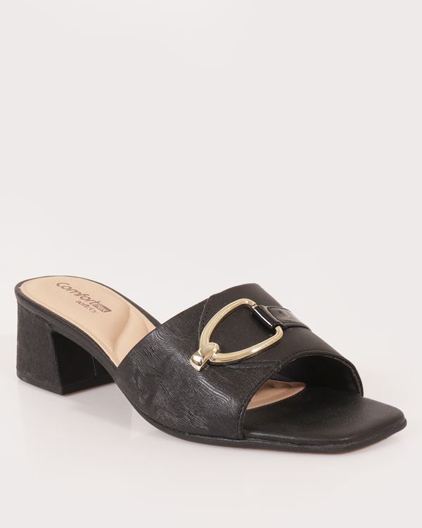 Tamanco Feminino Anatômico com Tira Verniz e Argola Comfortflex Preto 35