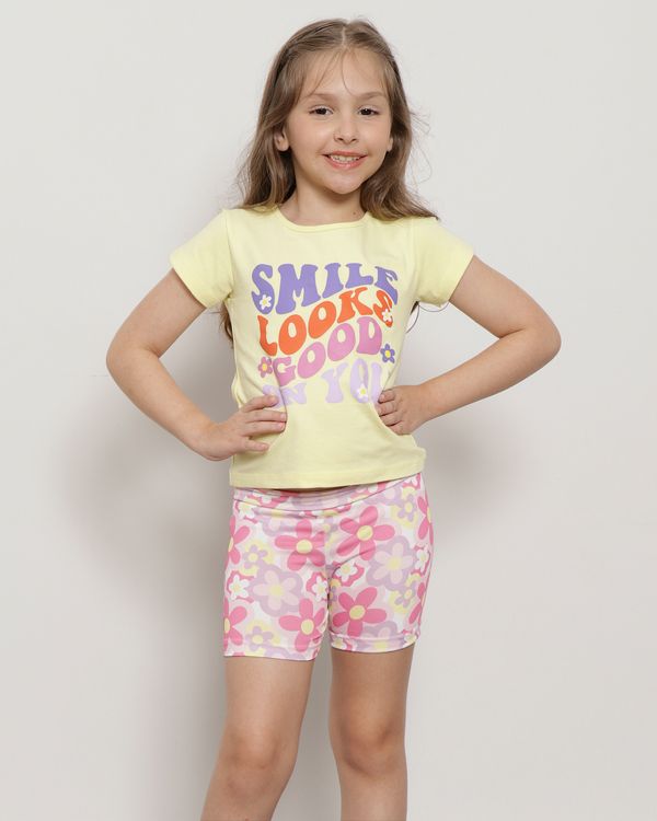 Conjunto Infantil Curto Estampado Amarelo 8