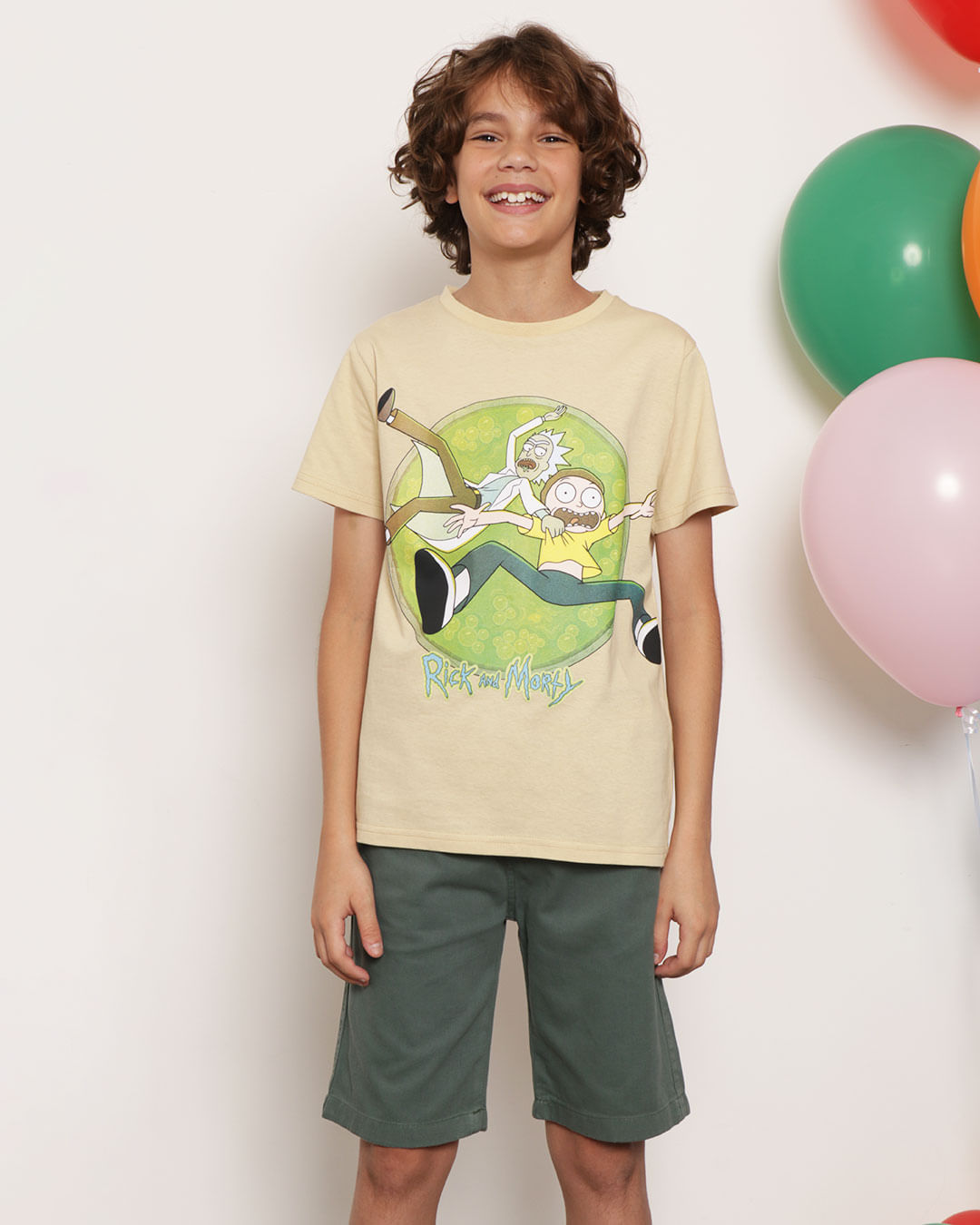 Camiseta-Ch34162-Mc-M-1016-Rick--Mort---Bege-Medio