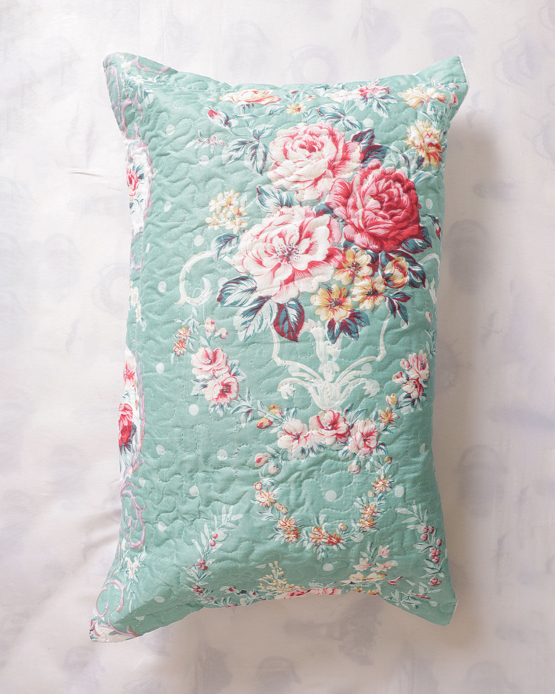Porta-Travesseiro-Romantico---Verde-Floral