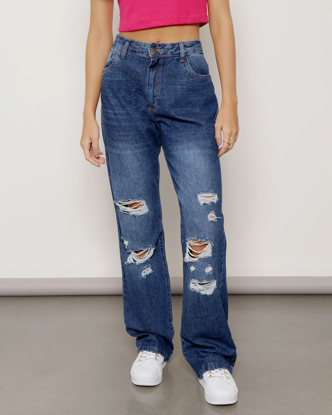 Calca-02083079-Jns-Reta-Rasg-Fem-Ad---Blue-Jeans-Medio
