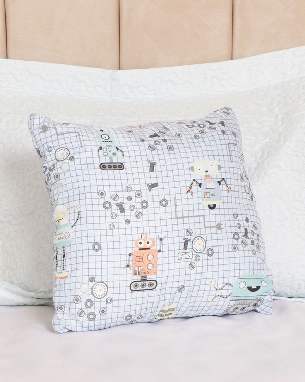 Almofada Infantil Andreza 40cmX40cm Estampa Robô Azul UN