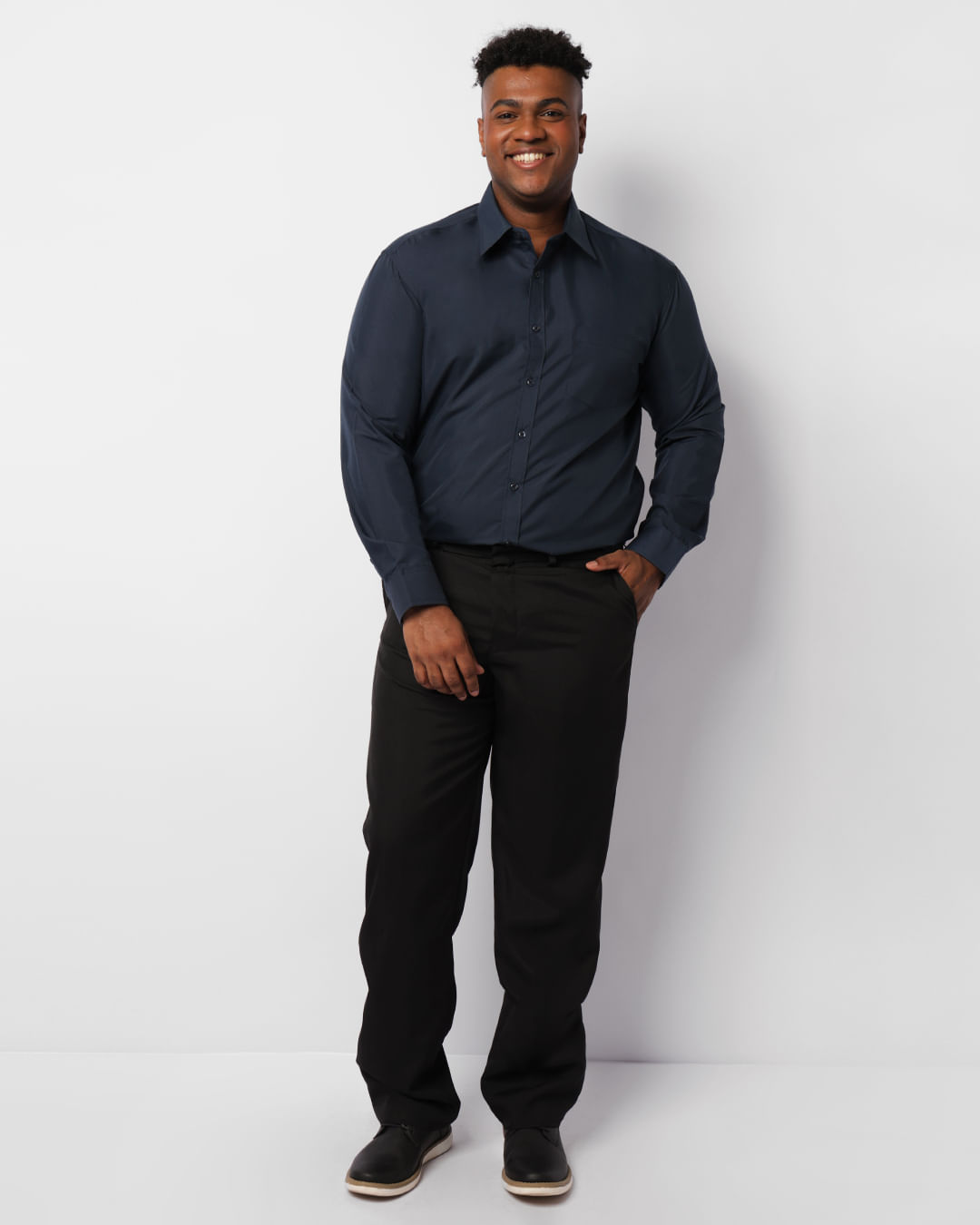 Camisa-Social-Masculina-Botoes-Bolso-Marinho