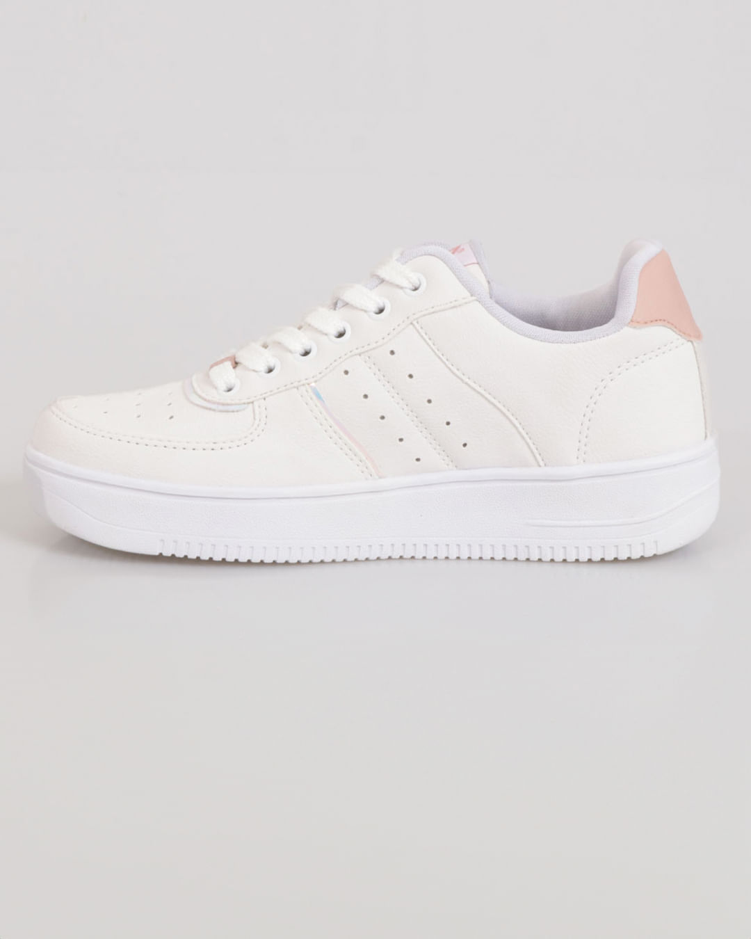 Tenis-Feminino-Flatform-Casual-Com-Recorte-Cadarco-Branco