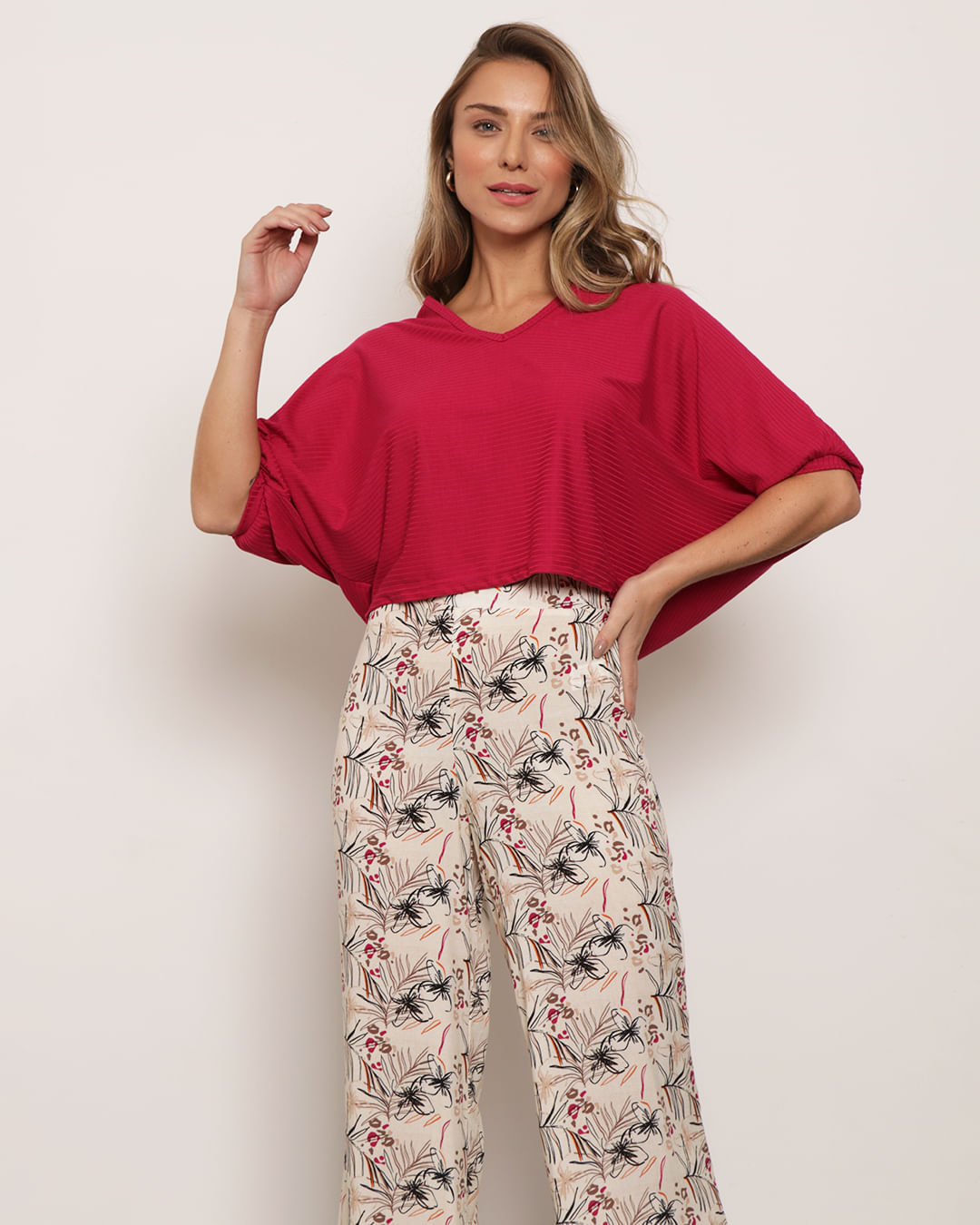 Blusa-1438-Canelada-Manga-3-4---Rosa-Escuro