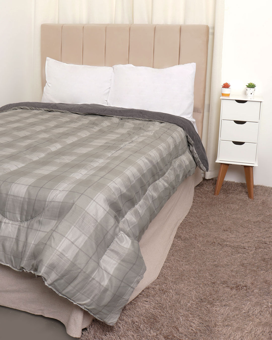 Coberdrom-Queen-Plush-Combo-Soft--Slim---Cinza-Listrado