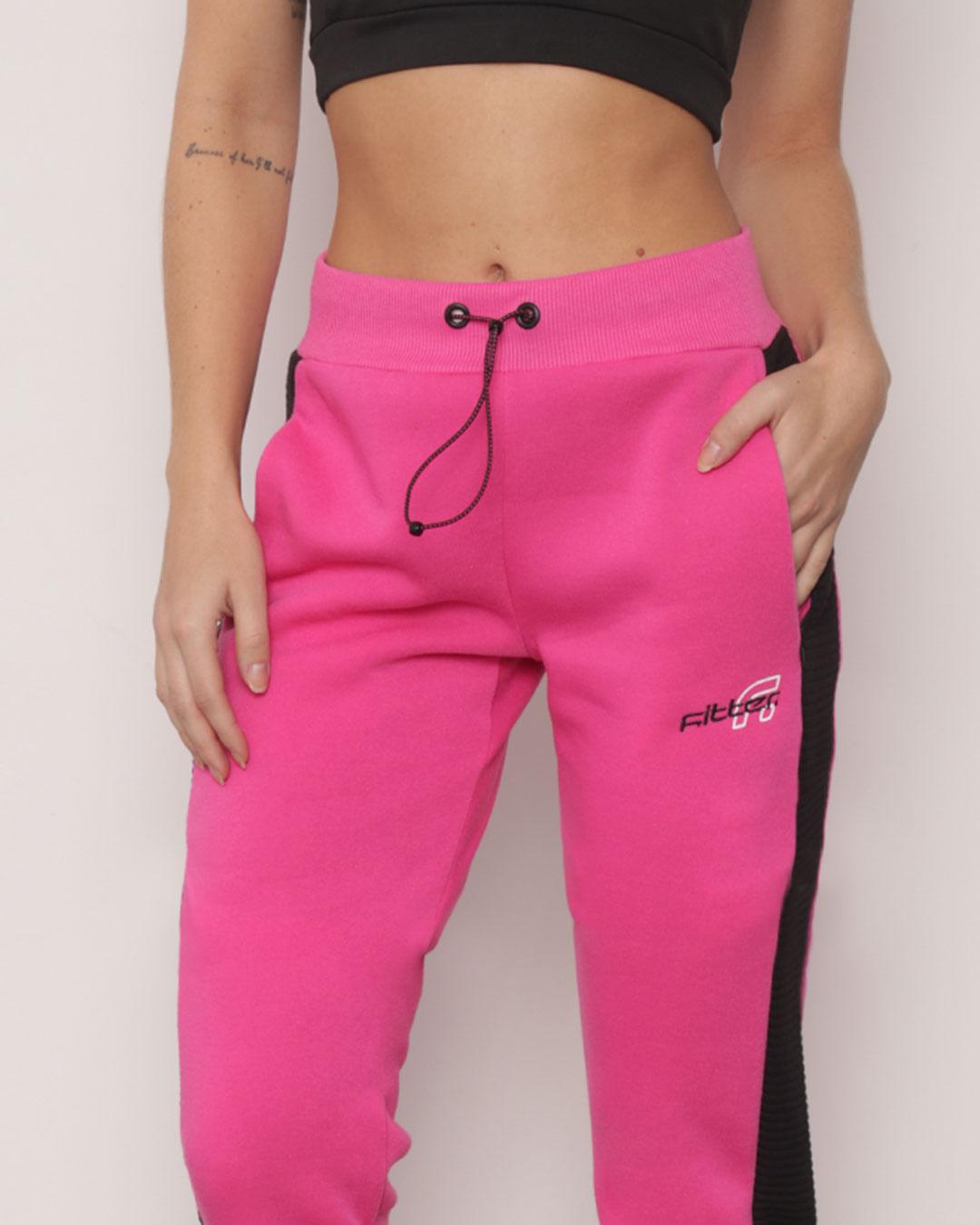 Calca-Moletom-Feminino-Recorte-Lateral-Fitness-Fitter-Rosa