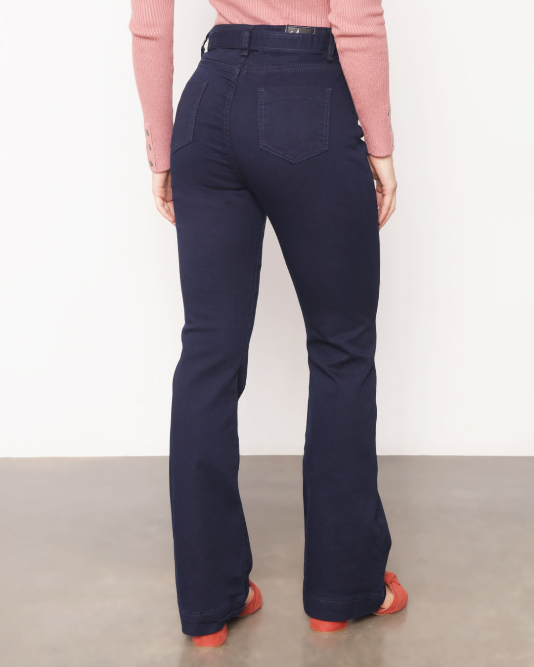 Calca-Jeans-Feminina-Flare-Com-Faixa-Azul