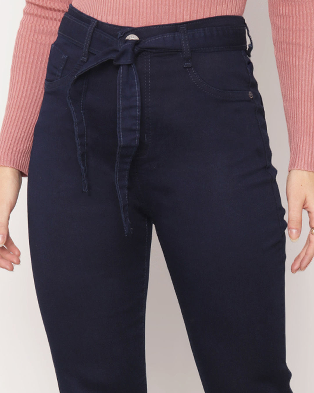 Calca-Jeans-Feminina-Flare-Com-Faixa-Azul