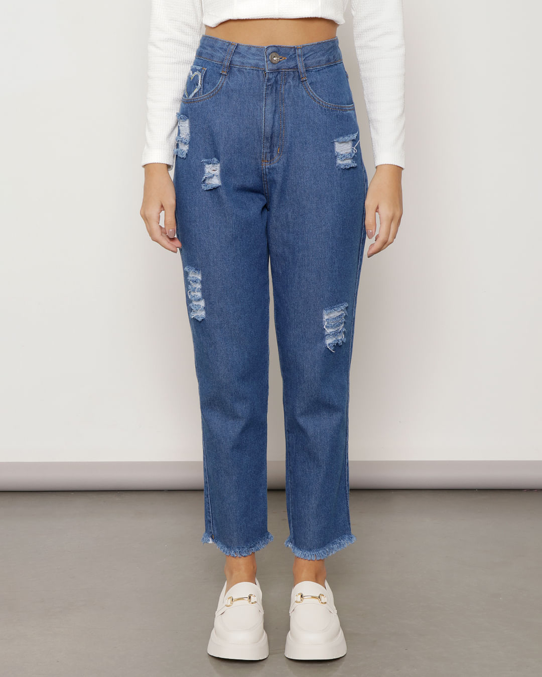 Calca-0146070-Jns-Rasg-Det-Coracao---Blue-Jeans-Medio