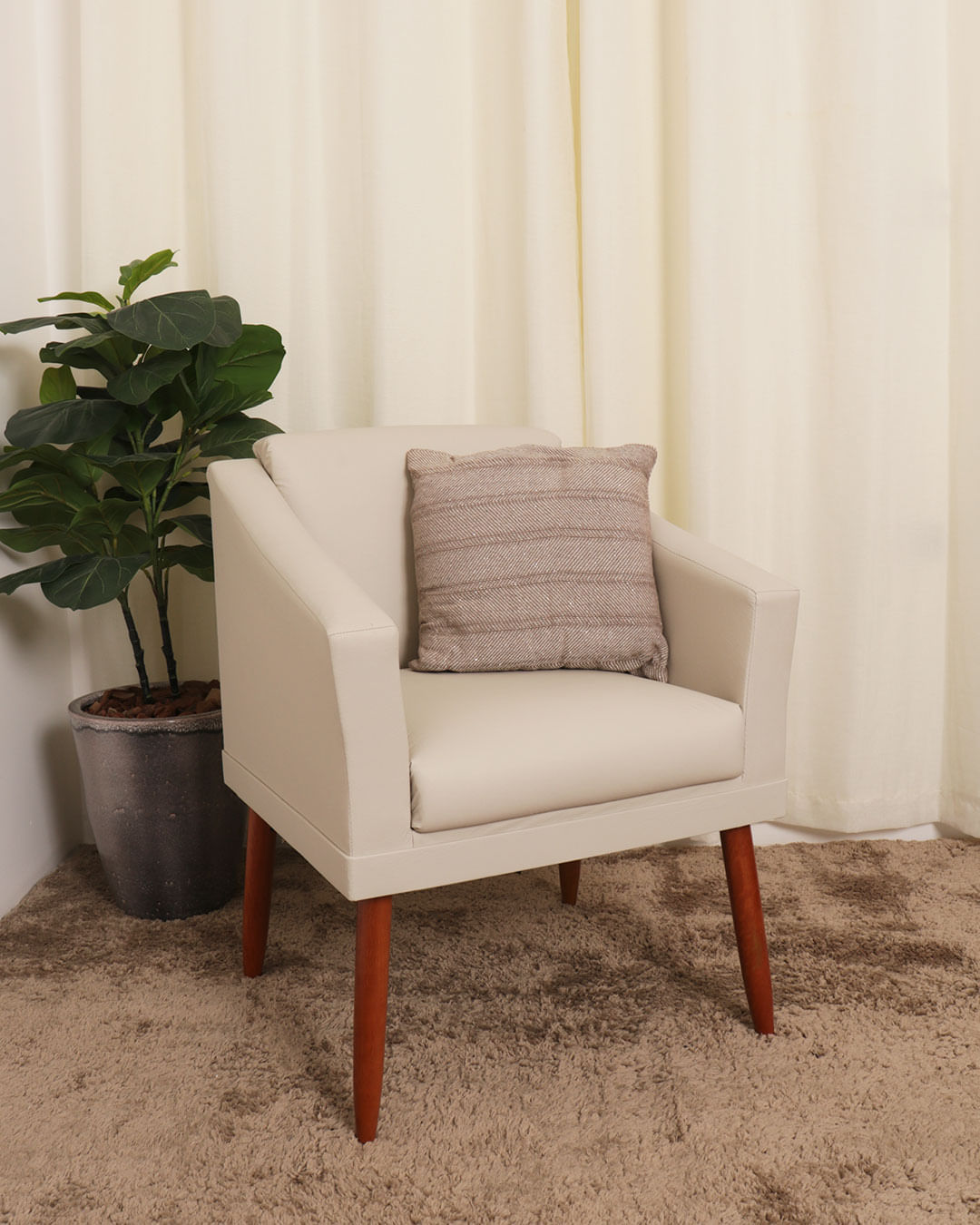 Almofada-Brillance-40x40-Rafia---Bege-Escuro