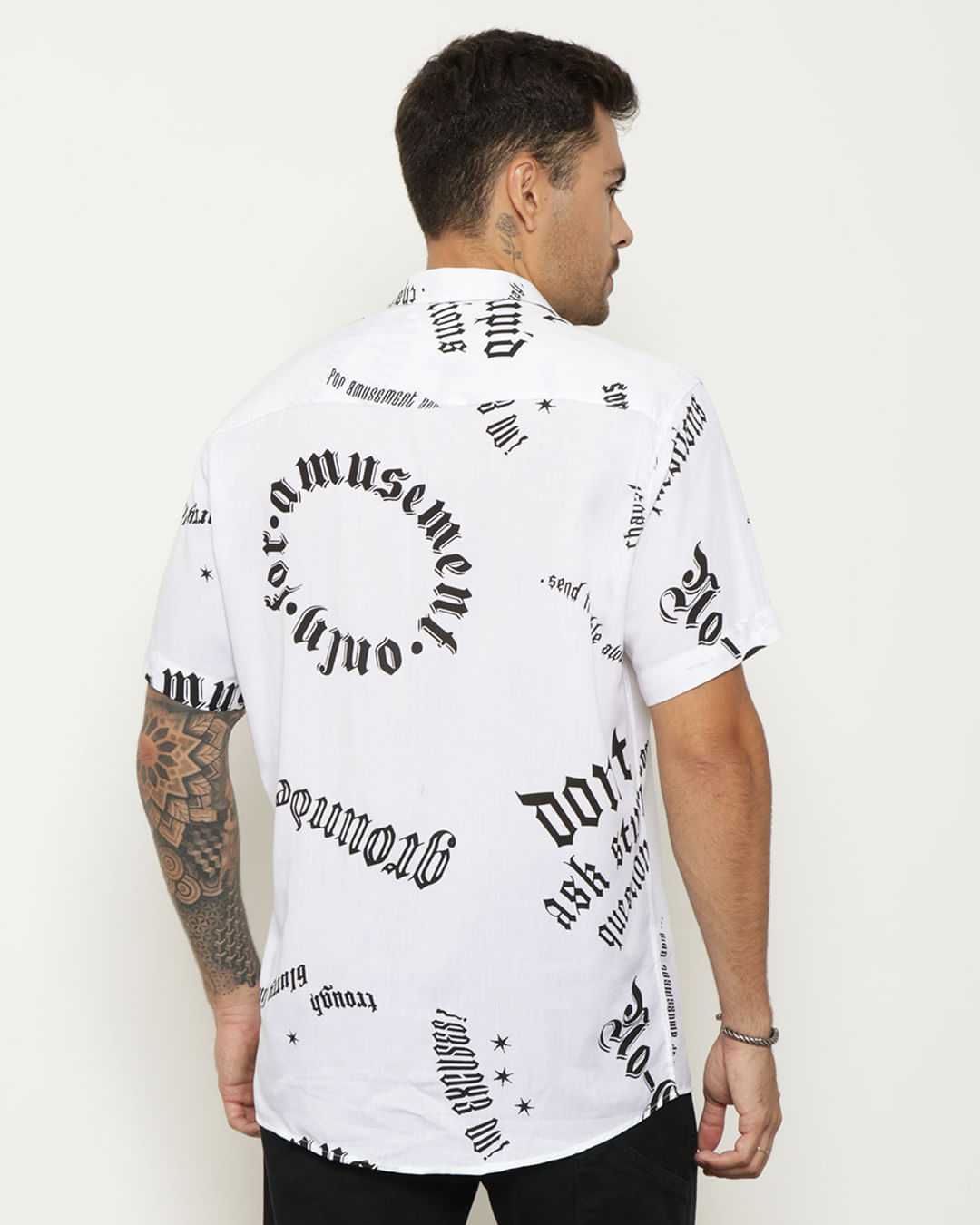 Camisa-Masculina-Estampada-Frases-Viscose-Branca