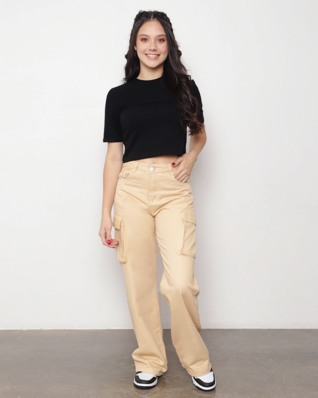 Blusa-Juvenil-Cropped-com-Sobreposicao-Preta
