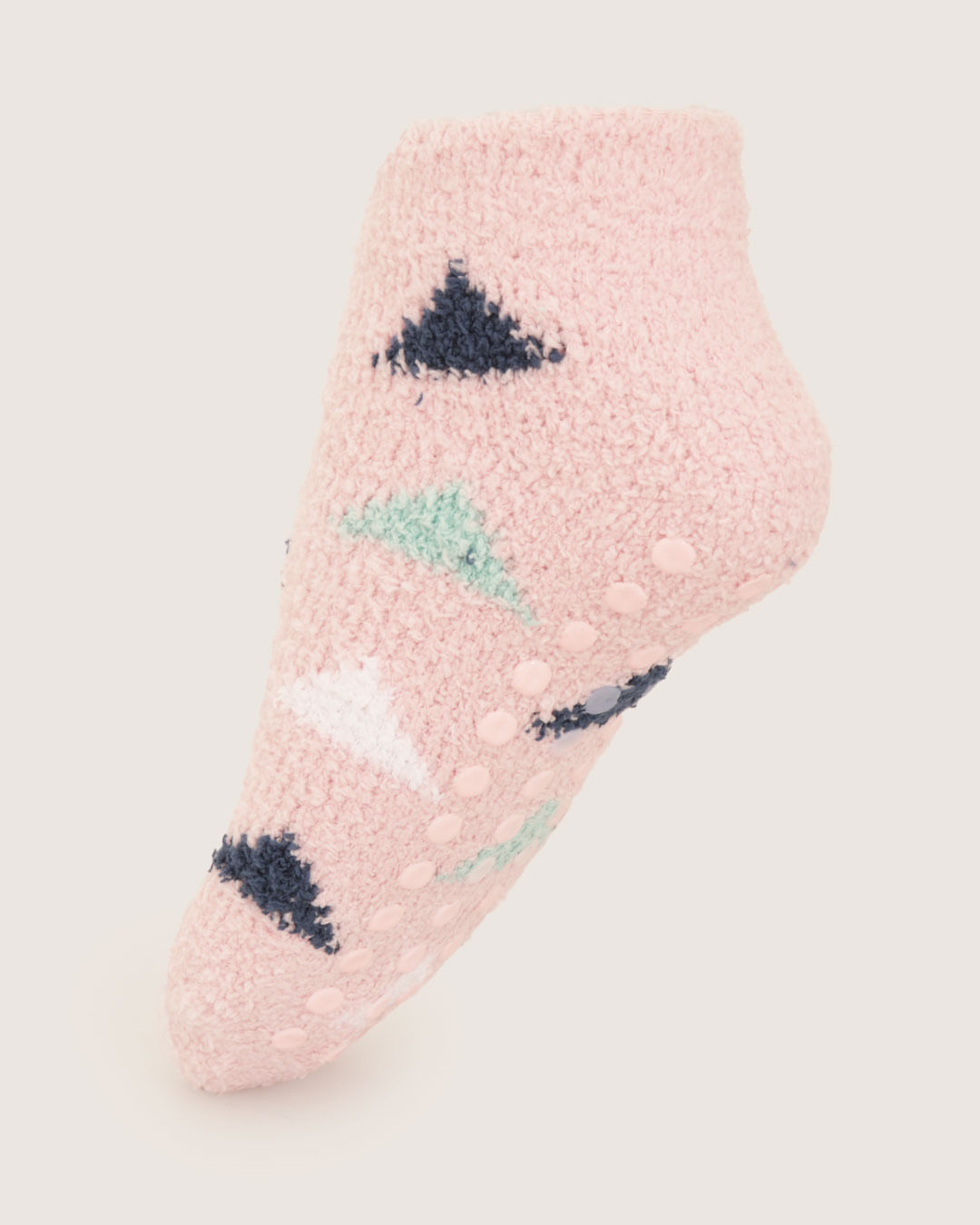 Meia-Chenille-Tor4-B-Sapat-Triangulos---Rosa-Geometrico
