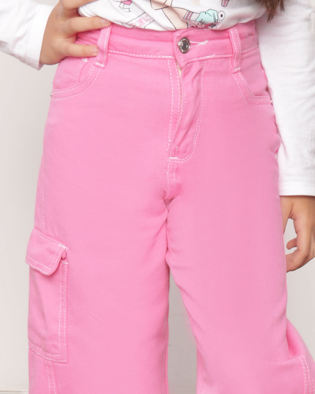 Calca-Sarja-Infantil-Wide-Leg-Rosa