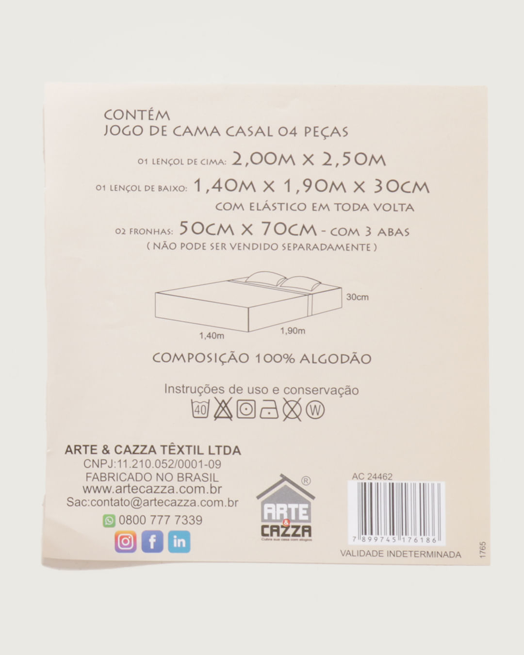 Jg-De-Cama-Casal-Alg-130-Fios-4pcs---Rosa-Claro
