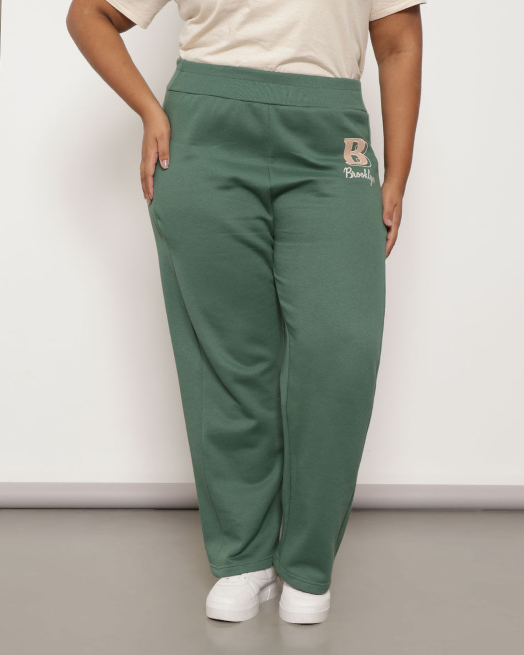 Calca-Moletom-Plus-Size-Feminina-Reta-Verde