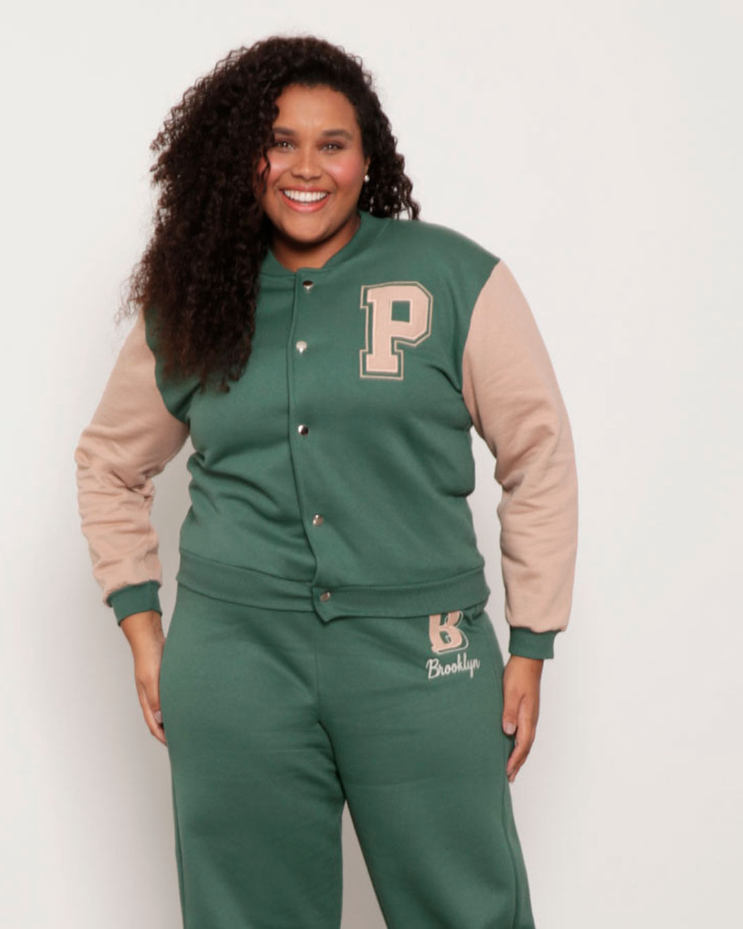 Jaqueta-Feminina-Moletom-Plus-Size-Bomber-Verde-