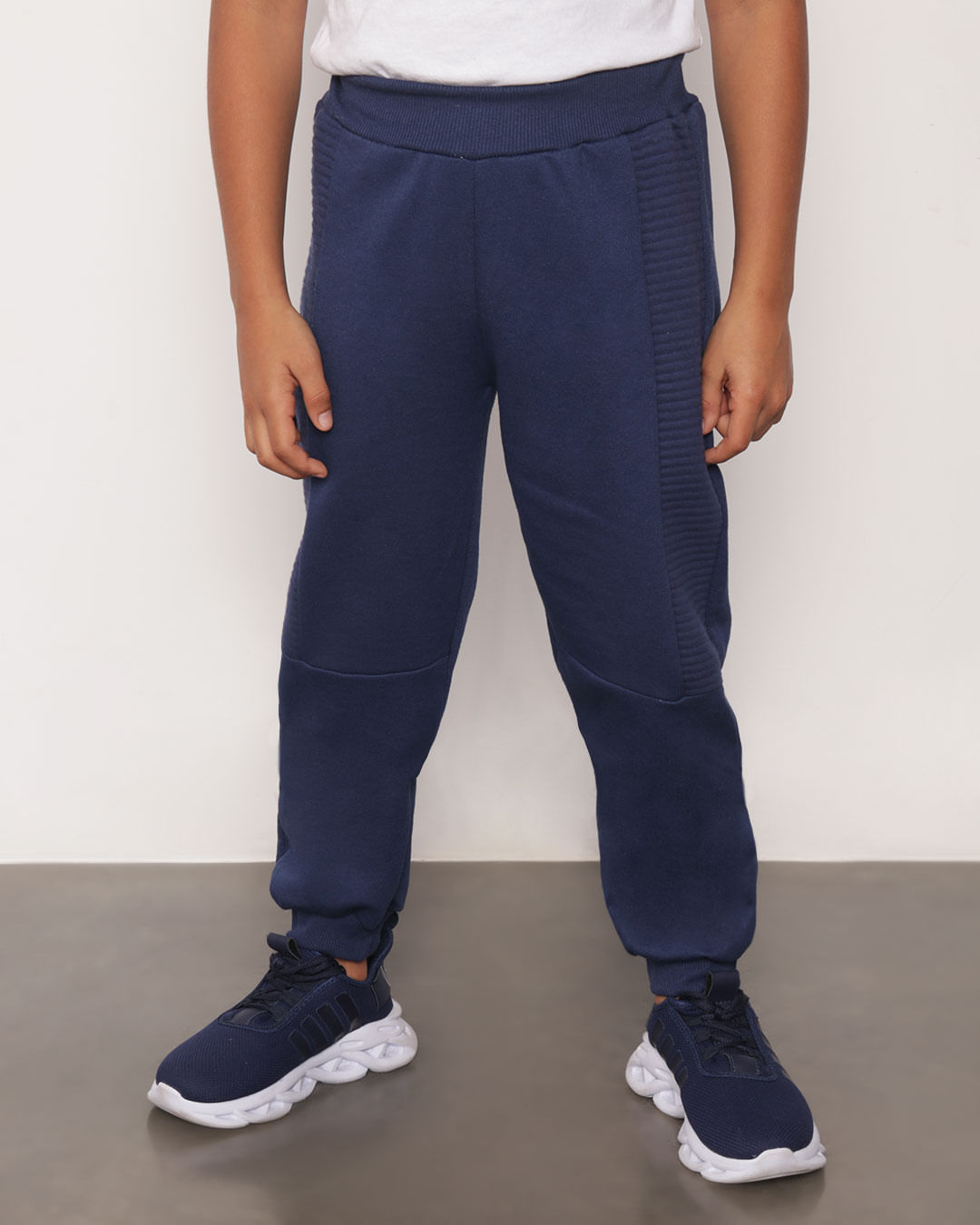 Calca-Moletom-Infantil-Jogger-Recorte-Maquinetado-Marinho