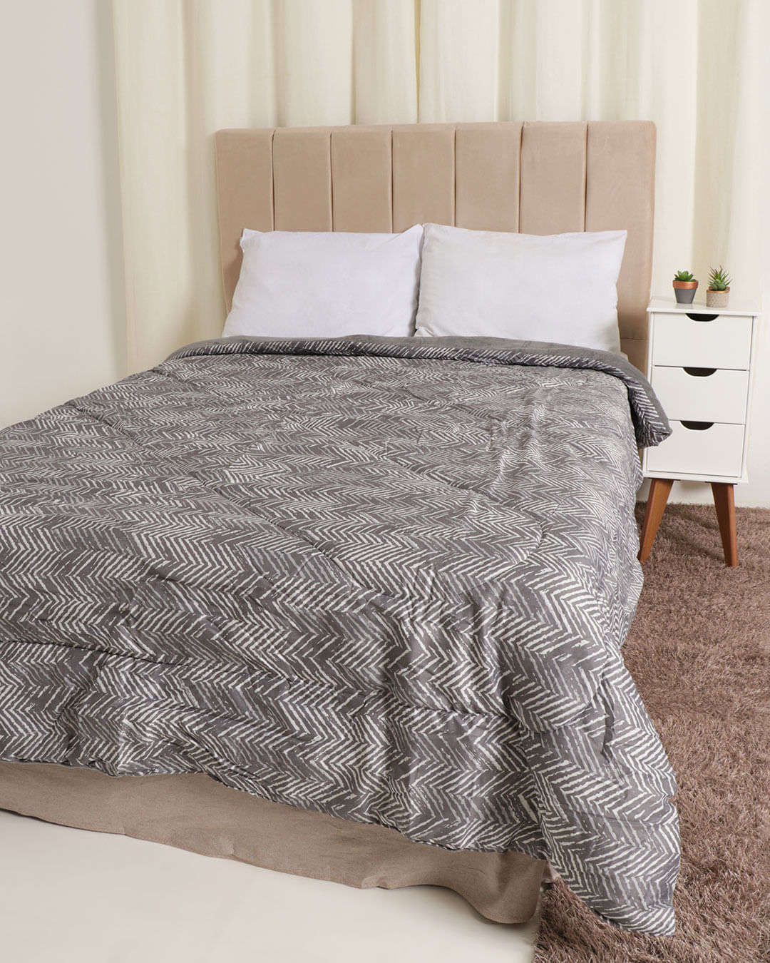 Coberdrom-Casal-Plush-Combo-Soft-Slim-Listrado-Home-Wear-Hedrons-Cinza