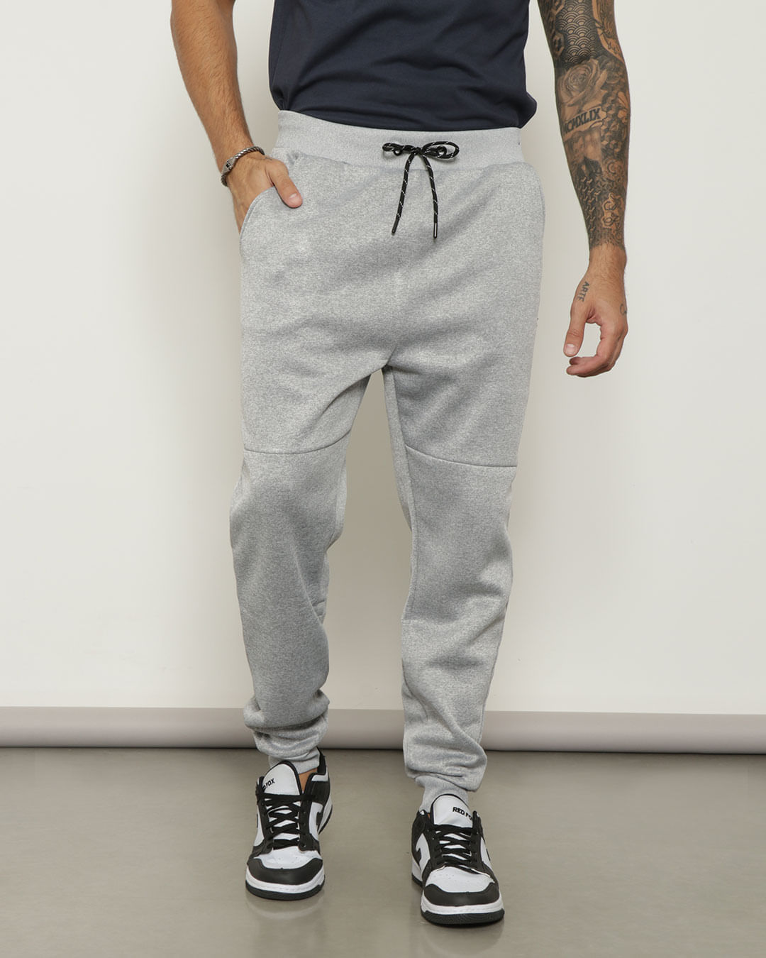Calca-Masculina-Helanca-Jogger-Cinza