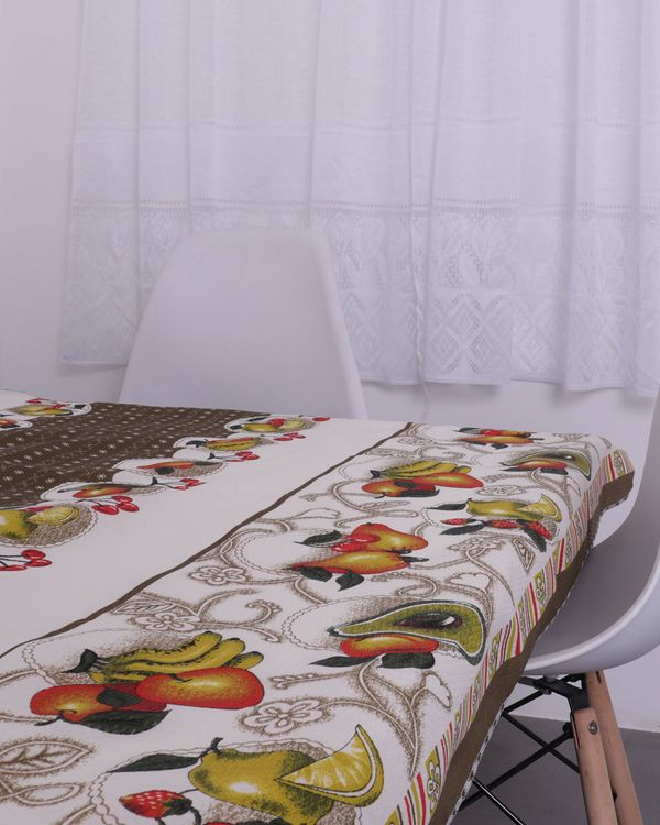 Toalha de Mesa Quadrada 140cm x 140cm Estampada Raner Marrom UN