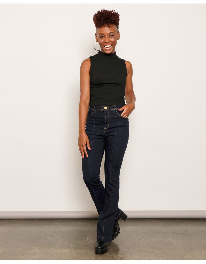 Calca-Jeans-Flare-Nervur-Fem-Ad---Blue-Jeans-Medio